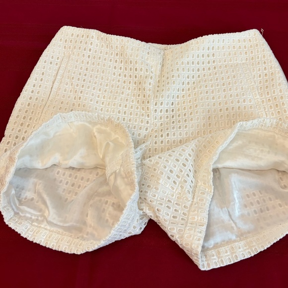 H&M- Lace Embroidered-White Shorts-Ladies Size-10-NWOT withSilk-Lining.VeryNice. - Picture 5 of 9